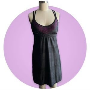 Athleta Dark Gray & Purple Printed Swim Dress